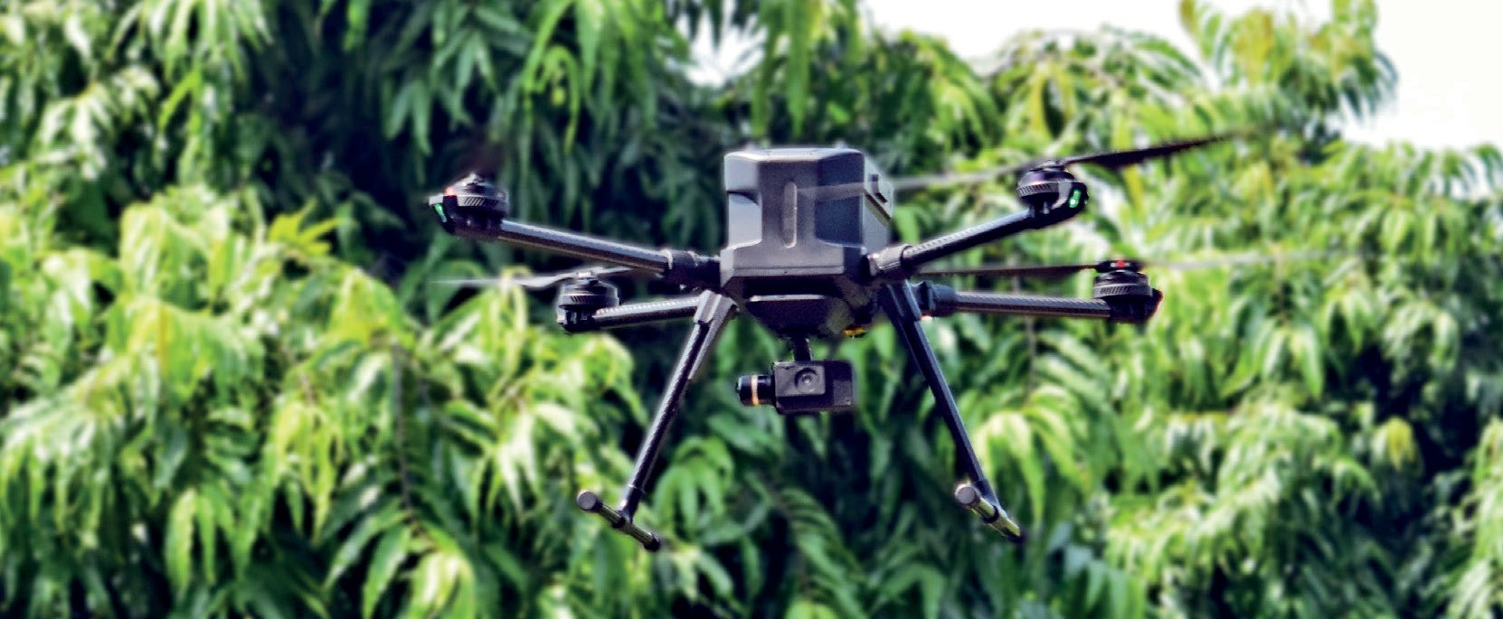 The Vecros ATHERA AI-powered quadcopter in flight. Data courtesy of VECROS.